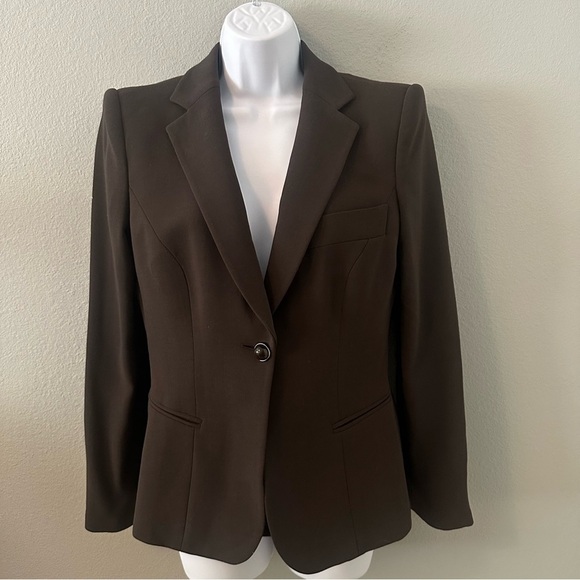 Giorgio Armani Black Label Womens 6 Blazer Brown Virgin Wool - Picture 2 of 13